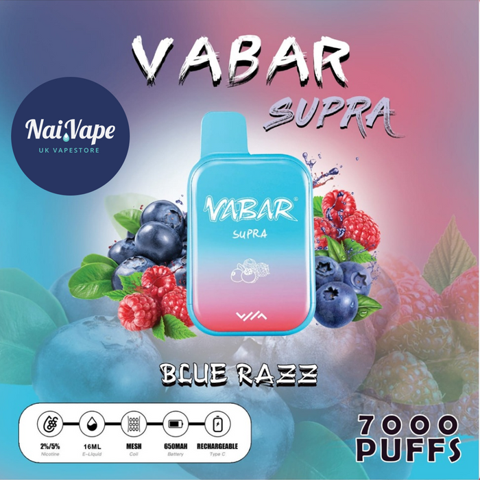 Vabar Supra 7000 Puffs - Blue Razz - Nairobi, Kenya